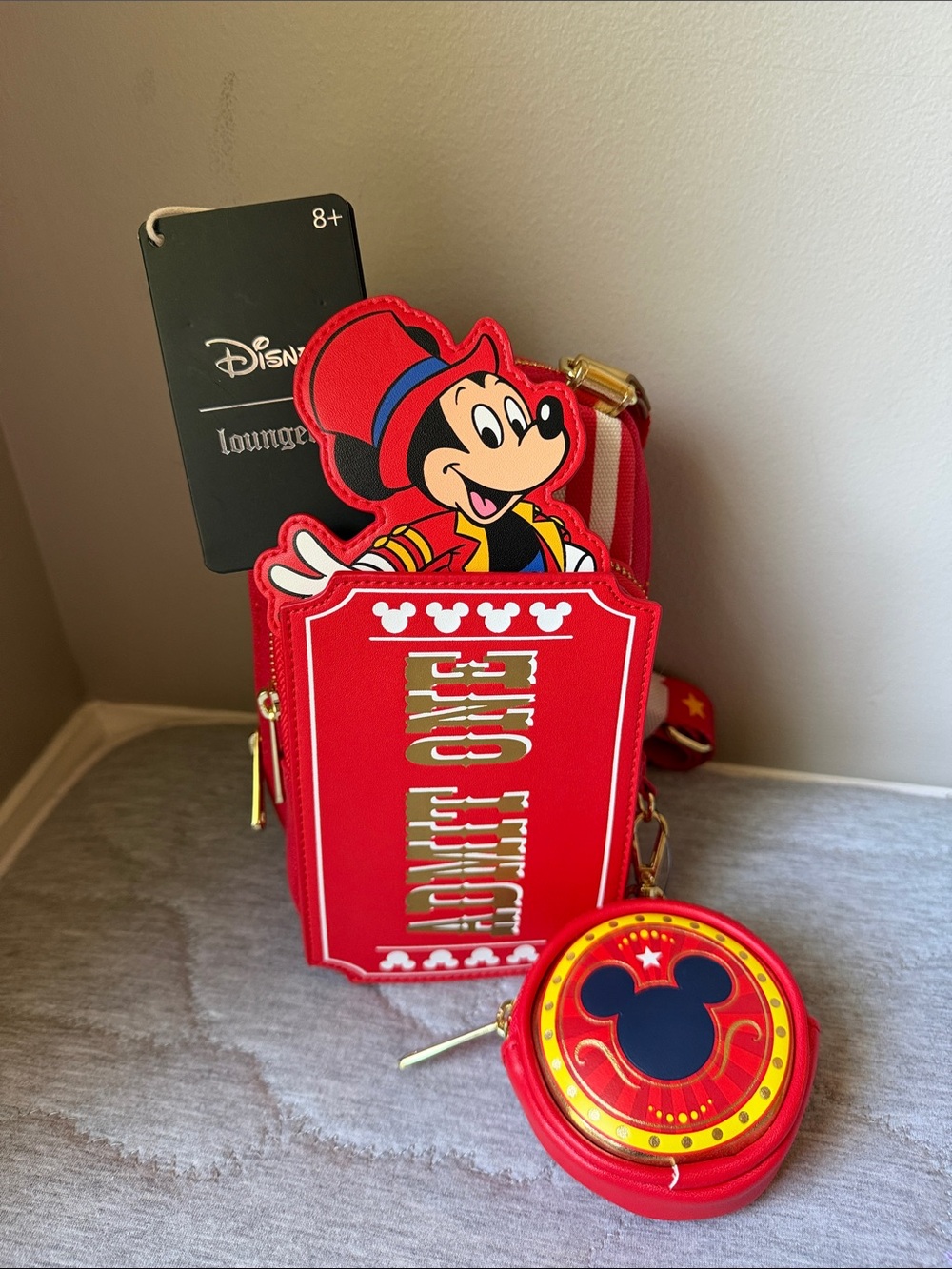 Loungefly Disney Red Mickey Popcorn Box Crossbody with Coin Pouch
